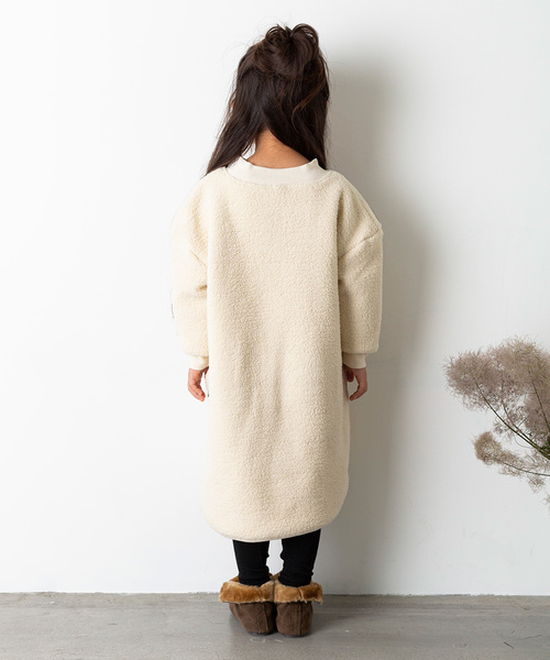 MAKE YOUR DAY（メイクユアデイ）の「両面シープボア ワンピース■90～140cm（ワンピース・キッズ・アイボリー・130/140/90/100/110/120）」の6枚目の写真