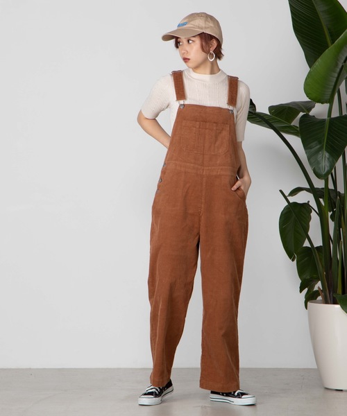 WEGO（ウィゴー）の「WEGO/コーデュロイオーバーオール（サロペット/オーバーオール・レディース・ブラック/アイボリー/キャメル・FREE）」の6枚目の写真