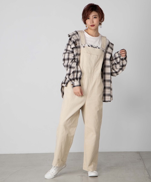 WEGO（ウィゴー）の「WEGO/コーデュロイオーバーオール（サロペット/オーバーオール・レディース・ブラック/アイボリー/キャメル・FREE）」の10枚目の写真