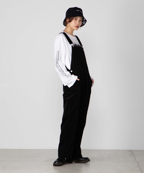 WEGO（ウィゴー）の「WEGO/コーデュロイオーバーオール（サロペット/オーバーオール・レディース・ブラック/アイボリー/キャメル・FREE）」の13枚目の写真