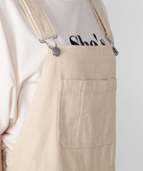 WEGO（ウィゴー）の「WEGO/コーデュロイオーバーオール（サロペット/オーバーオール・レディース・ブラック/アイボリー/キャメル・FREE）」の20枚目の写真