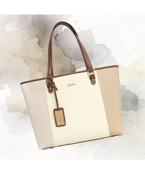 Clelia（クレリア）の「チャーム付きトリコロールカラートートバッグ（トートバッグ・レディース・桜/ブルー系その他/ピンク系その他/ブルー系その他2/グリーン系その他/ブラウン系その他/ブラウン系その他2/グリーン×ピンク/ブルー系その他3/ブラウン系その他3/イエロー系その他/グリーン系その他2/B/A/C/D・ONE SIZE）」の16枚目の写真