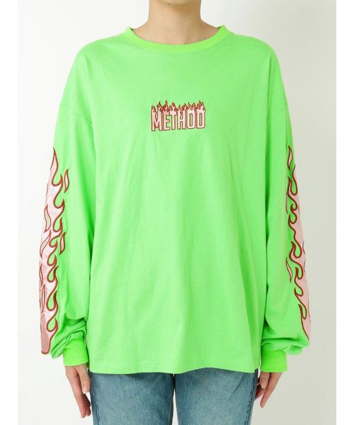 jouetie(ジュエティ)の「ファイヤースリーブロンT(Tシャツ/カットソー・レディース・オフホワイト/ブラック/グリーン・MEDIUM)」の14枚目の写真