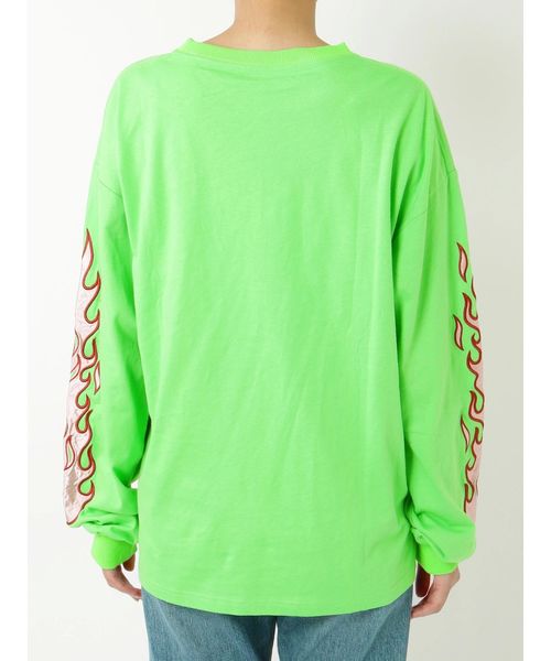 jouetie(ジュエティ)の「ファイヤースリーブロンT(Tシャツ/カットソー・レディース・オフホワイト/ブラック/グリーン・MEDIUM)」の8枚目の写真