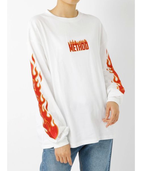 jouetie(ジュエティ)の「ファイヤースリーブロンT(Tシャツ/カットソー・レディース・オフホワイト/ブラック/グリーン・MEDIUM)」の22枚目の写真