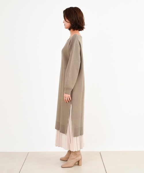 DouDou（ドゥドゥ）の「スカートセットニットワンピース（ワンピース・レディース・ホワイト/ベージュ・FREE）」の9枚目の写真