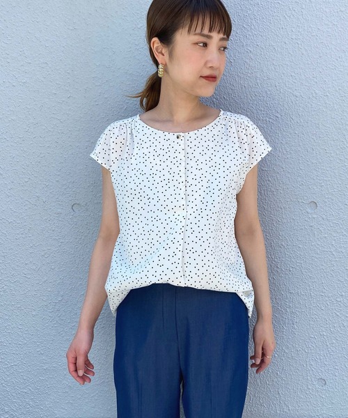 PICCIN(ピッチン)の「ドットフロントタックブラウス(シャツ/ブラウス・レディース・ホワイト系その他/ブラック系その他・M)」の12枚目の写真