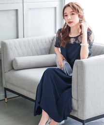 Fashion Letter | ビスチェ風バックリボンレース結婚式ワンピースドレス(ドレス)