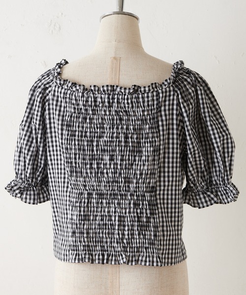 one after another NICE CLAUP（ワンアフターアナザーナイスクラップ）の「パフスリーブチェックブラウス（シャツ/ブラウス・レディース・ブラック/ブラウン/ベージュ・FREE）」の17枚目の写真