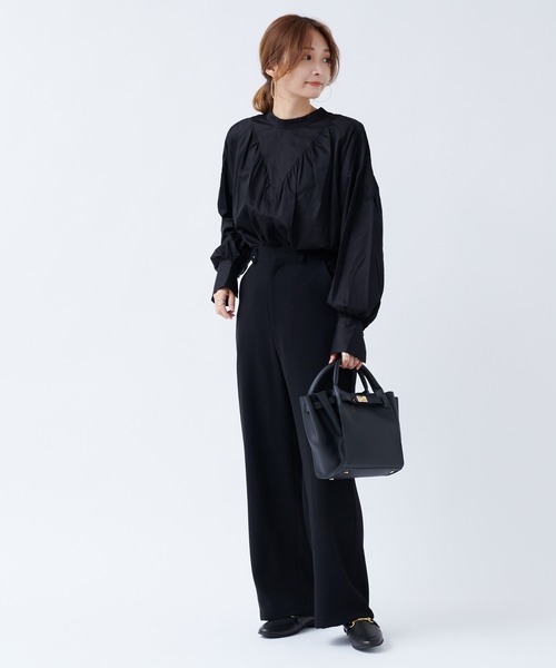 DouDou（ドゥドゥ）の「ハイネック切替ブラウス（シャツ/ブラウス・レディース・ブラック/ベージュ・FREE）」の5枚目の写真