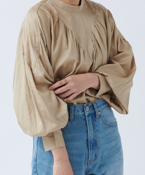 DouDou（ドゥドゥ）の「ハイネック切替ブラウス（シャツ/ブラウス・レディース・ブラック/ベージュ・FREE）」の9枚目の写真