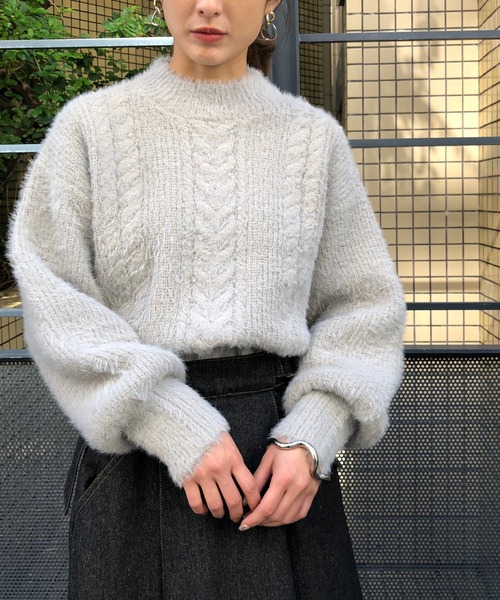 セール G Aime トップス シャギーボリュームニット ケーブル編みニット ニット ニット セーター セーター G Aime アンジェム のファッション セール G Aime トップス シャギーボリュームニット ケーブル編みニット ニット ニット セーター セーター G Aime アンジェム のファッション