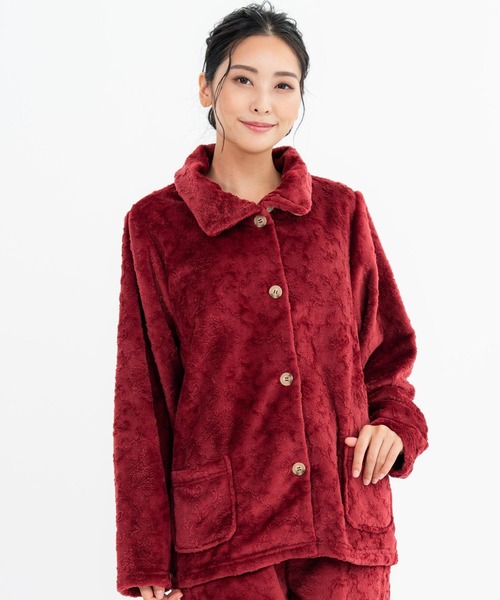 fran de lingerie(フランデランジェリー)の「memory fleece set-up襟付き&前開き・上下セット(ルームウェア/パジャマ・レディース・ライトブラウン/ダークブルー/ワイン/グレイッシュブルー/コーラルピンク・M-L)」の19枚目の写真