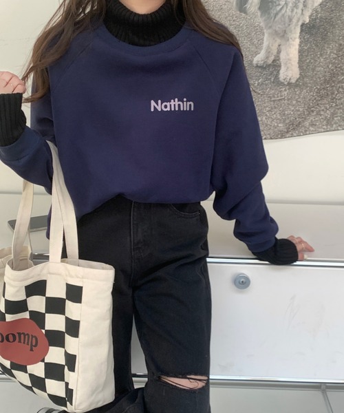 emi+（エミプラス）の「ハイネックリブニットドッキングトレーナー（パーカー・レディース・ベージュ/カーキ/ベージュ系その他/ブラック/ベージュ系その他2/ネイビー/ボルドー/グレー/キャメル・FREE）」の8枚目の写真