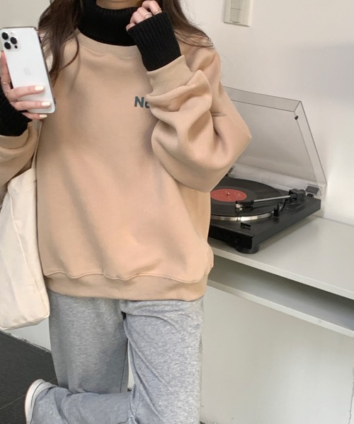 emi+（エミプラス）の「ハイネックリブニットドッキングトレーナー（パーカー・レディース・ベージュ/カーキ/ベージュ系その他/ブラック/ベージュ系その他2/ネイビー/ボルドー/グレー/キャメル・FREE）」の6枚目の写真