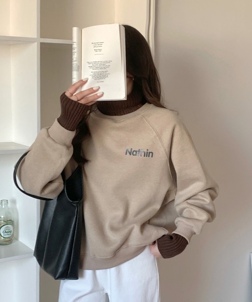 emi+（エミプラス）の「ハイネックリブニットドッキングトレーナー（パーカー・レディース・ベージュ/カーキ/ベージュ系その他/ブラック/ベージュ系その他2/ネイビー/ボルドー/グレー/キャメル・FREE）」の12枚目の写真