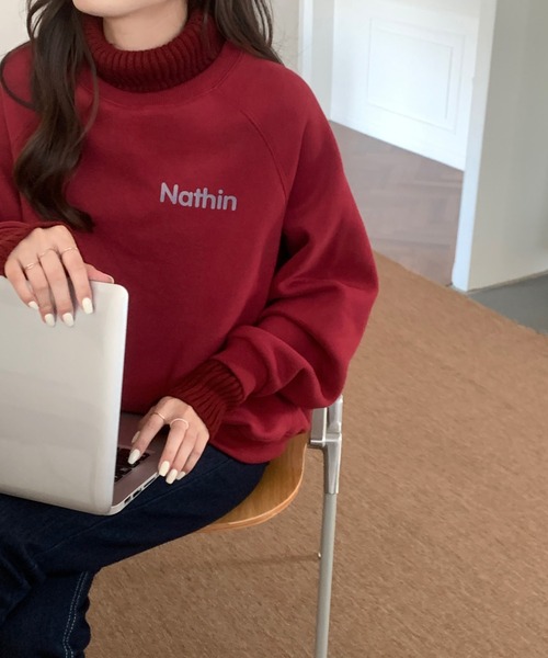 emi+（エミプラス）の「ハイネックリブニットドッキングトレーナー（パーカー・レディース・ベージュ/カーキ/ベージュ系その他/ブラック/ベージュ系その他2/ネイビー/ボルドー/グレー/キャメル・FREE）」の13枚目の写真