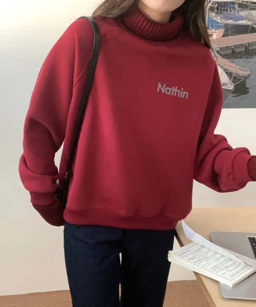 emi+（エミプラス）の「ハイネックリブニットドッキングトレーナー（パーカー・レディース・ベージュ/カーキ/ベージュ系その他/ブラック/ベージュ系その他2/ネイビー/ボルドー/グレー/キャメル・FREE）」の16枚目の写真