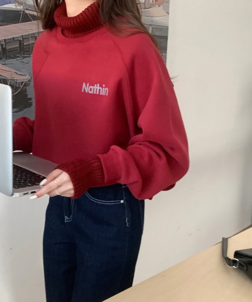 emi+（エミプラス）の「ハイネックリブニットドッキングトレーナー（パーカー・レディース・ベージュ/カーキ/ベージュ系その他/ブラック/ベージュ系その他2/ネイビー/ボルドー/グレー/キャメル・FREE）」の18枚目の写真