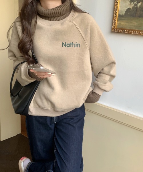 emi+（エミプラス）の「ハイネックリブニットドッキングトレーナー（パーカー・レディース・ベージュ/カーキ/ベージュ系その他/ブラック/ベージュ系その他2/ネイビー/ボルドー/グレー/キャメル・FREE）」の19枚目の写真