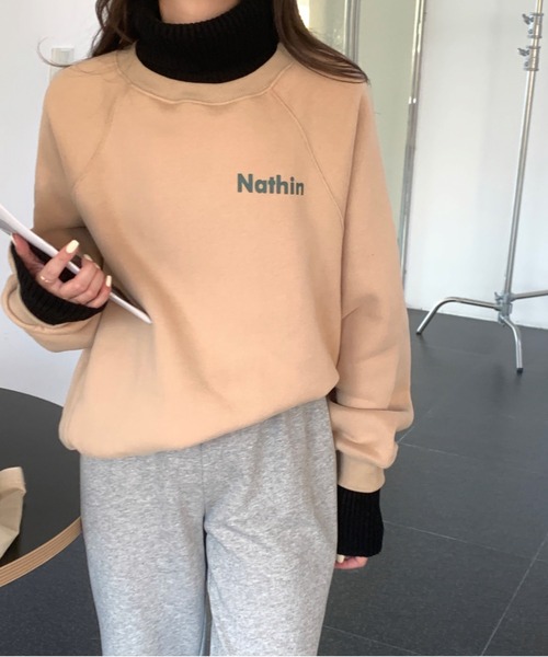 emi+（エミプラス）の「ハイネックリブニットドッキングトレーナー（パーカー・レディース・ベージュ/カーキ/ベージュ系その他/ブラック/ベージュ系その他2/ネイビー/ボルドー/グレー/キャメル・FREE）」の14枚目の写真