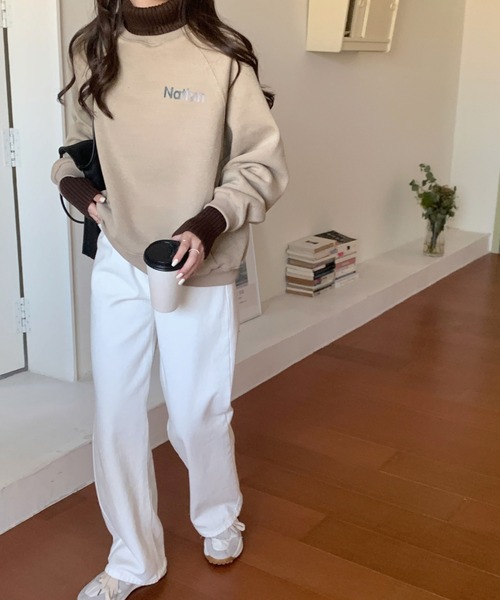 emi+（エミプラス）の「ハイネックリブニットドッキングトレーナー（パーカー・レディース・ベージュ/カーキ/ベージュ系その他/ブラック/ベージュ系その他2/ネイビー/ボルドー/グレー/キャメル・FREE）」の11枚目の写真