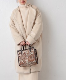 natural couture | キルトリバーシブルパイピングコート(ノーカラーコート)