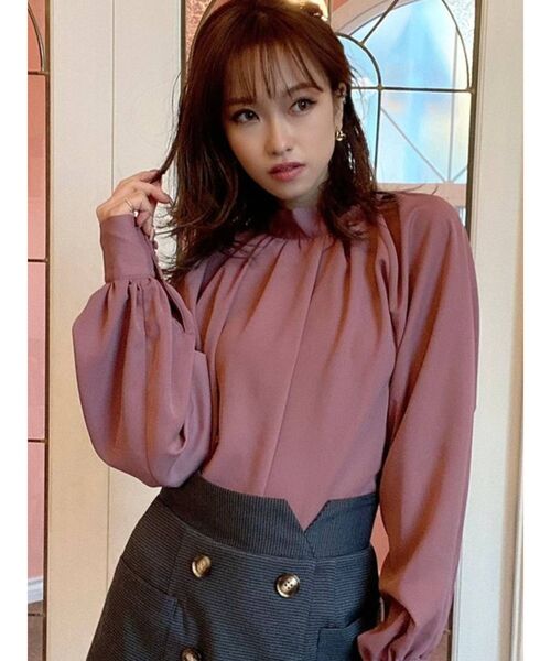 RESEXXY（リゼクシー）の「タイ付きブラウス（シャツ/ブラウス・レディース・その他1/ピンク/アイボリー・FREE）」の3枚目の写真