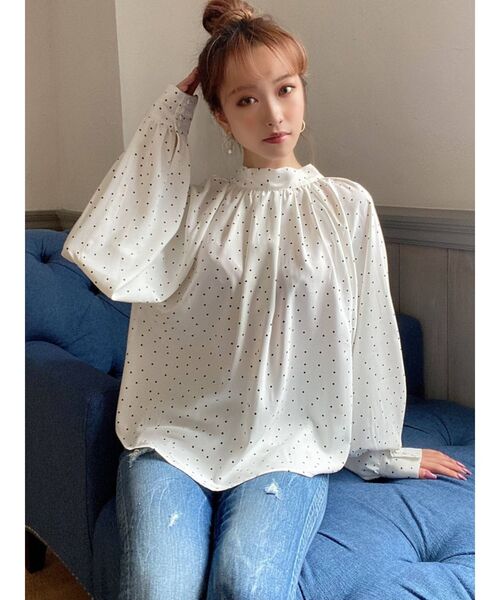 RESEXXY（リゼクシー）の「タイ付きブラウス（シャツ/ブラウス・レディース・その他1/ピンク/アイボリー・FREE）」の6枚目の写真