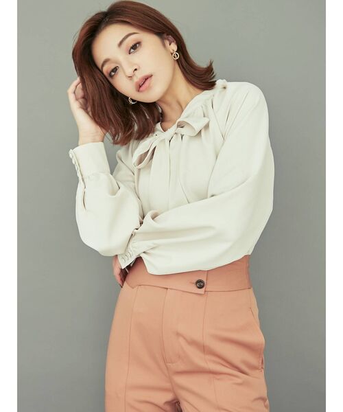 RESEXXY（リゼクシー）の「タイ付きブラウス（シャツ/ブラウス・レディース・その他1/ピンク/アイボリー・FREE）」の13枚目の写真