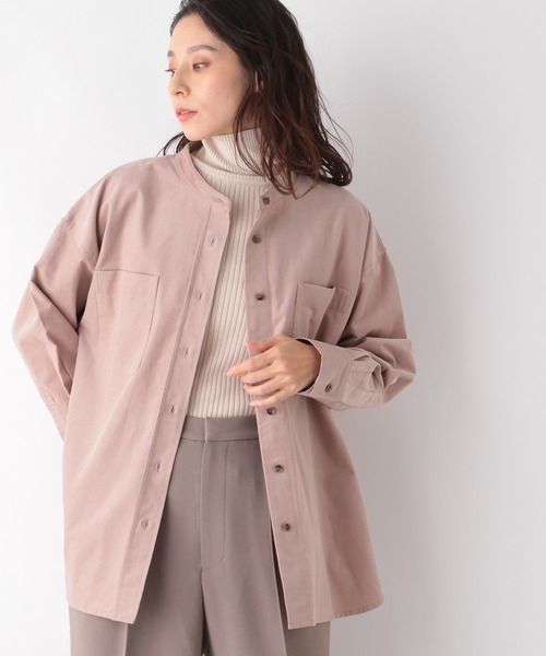 LEPSIM（レプシィム）の「コールバンドカラーシャツ　923965（シャツ/ブラウス・レディース・ピンク/モカ/グレイッシュベージュ・FREE）」の3枚目の写真