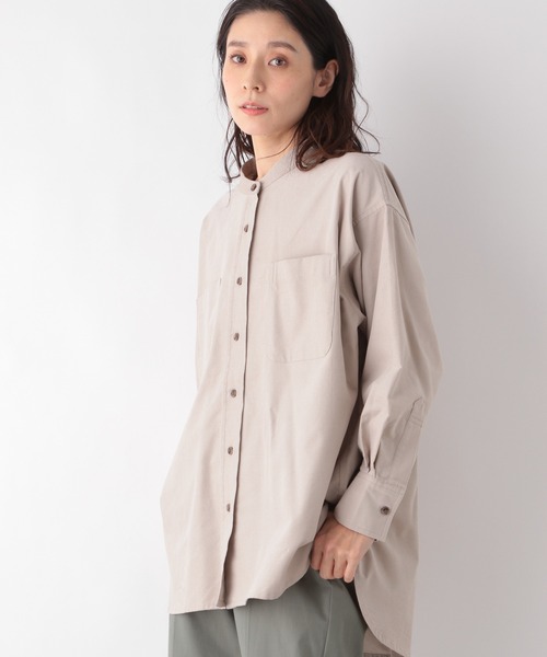 LEPSIM（レプシィム）の「コールバンドカラーシャツ　923965（シャツ/ブラウス・レディース・ピンク/モカ/グレイッシュベージュ・FREE）」の2枚目の写真
