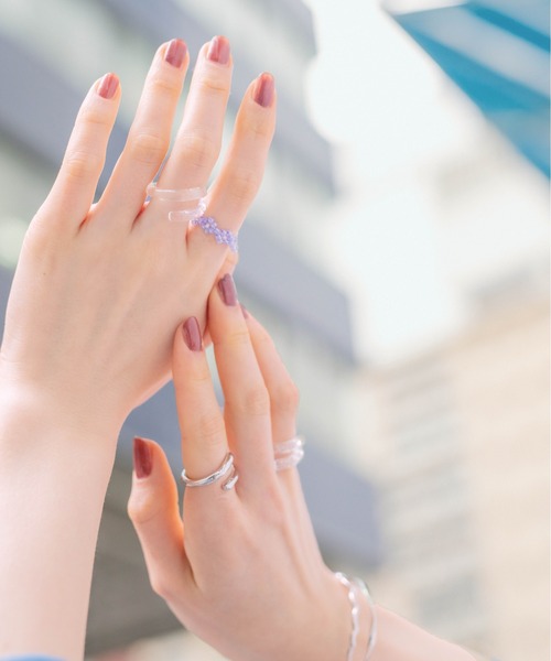 Heather(ヘザー)の「HEビーズリング 940525(リング・レディース・ホワイト系その他/パープル系その他・ONESIZE)」の4枚目の写真