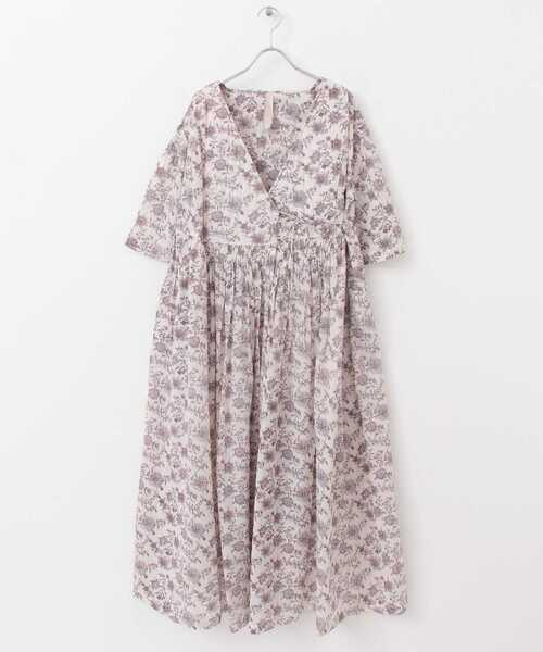 siiwa（シーワ）の「siiwa　インドプリントカシュクールワンピース（ワンピース・レディース・ブルー/オフホワイト・ONE）」の11枚目の写真