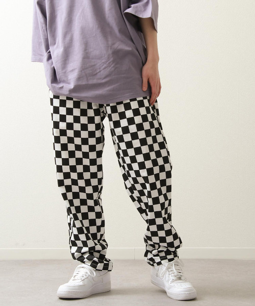 ZIP FIVE(ジップファイブ)の「【ZIP FIVE】【Cooker Pants】テーパードワイドイージーシェフパンツ(チノパンツ・レディース・ブラウン/ホワイト×ブラック/レオパード/ホワイト系/ブラック系/ブラック系1/ベージュ系/ブルー系/ベージュ/ストライプ/ライトベージュ/ネイビー/グレー系/パープル/オレンジ/アイボリー/カーキ/ブルー/ブラック/グリーン・LARGE/MEDIUM/X-LARGE/SMALL)」の2枚目の写真