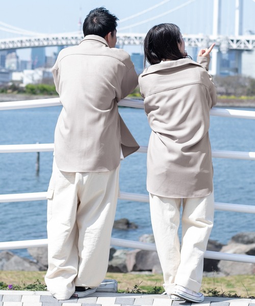 PairPair(ペアペア)の「ツイルルーズシャツジャケット(ユニセックス/セットアップ)(シャツ/ブラウス・レディース・アイボリー/ライトカーキ/グレイッシュベージュ・FREE)」の16枚目の写真