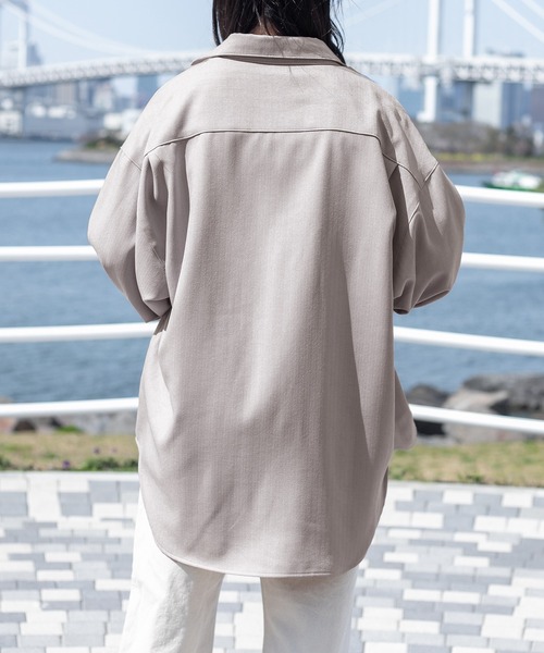PairPair(ペアペア)の「ツイルルーズシャツジャケット(ユニセックス/セットアップ)(シャツ/ブラウス・レディース・アイボリー/ライトカーキ/グレイッシュベージュ・FREE)」の21枚目の写真