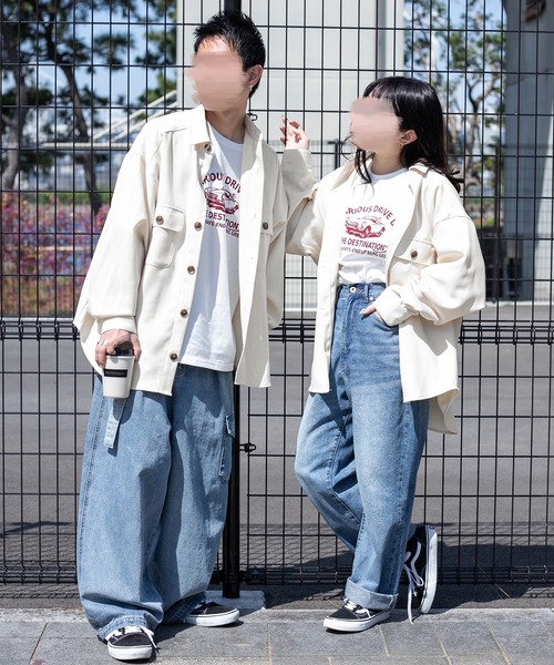 PairPair(ペアペア)の「ツイルルーズシャツジャケット(ユニセックス/セットアップ)(シャツ/ブラウス・レディース・アイボリー/ライトカーキ/グレイッシュベージュ・FREE)」の4枚目の写真