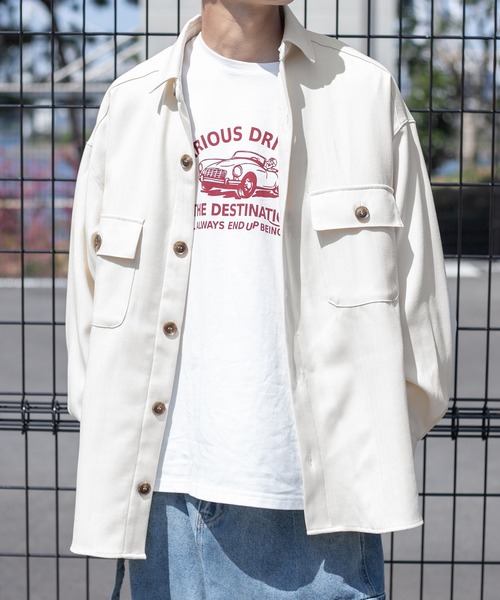 PairPair(ペアペア)の「ツイルルーズシャツジャケット(ユニセックス/セットアップ)(シャツ/ブラウス・レディース・アイボリー/ライトカーキ/グレイッシュベージュ・FREE)」の12枚目の写真