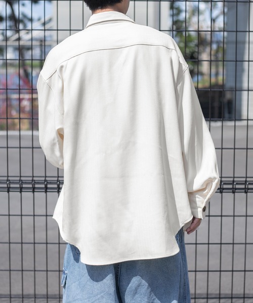 PairPair(ペアペア)の「ツイルルーズシャツジャケット(ユニセックス/セットアップ)(シャツ/ブラウス・レディース・アイボリー/ライトカーキ/グレイッシュベージュ・FREE)」の14枚目の写真