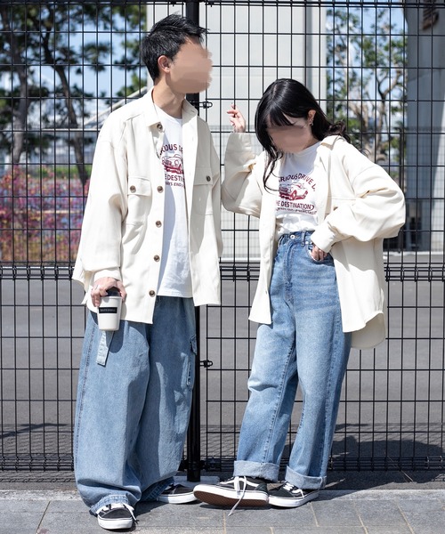 PairPair(ペアペア)の「ツイルルーズシャツジャケット(ユニセックス/セットアップ)(シャツ/ブラウス・レディース・アイボリー/ライトカーキ/グレイッシュベージュ・FREE)」の5枚目の写真