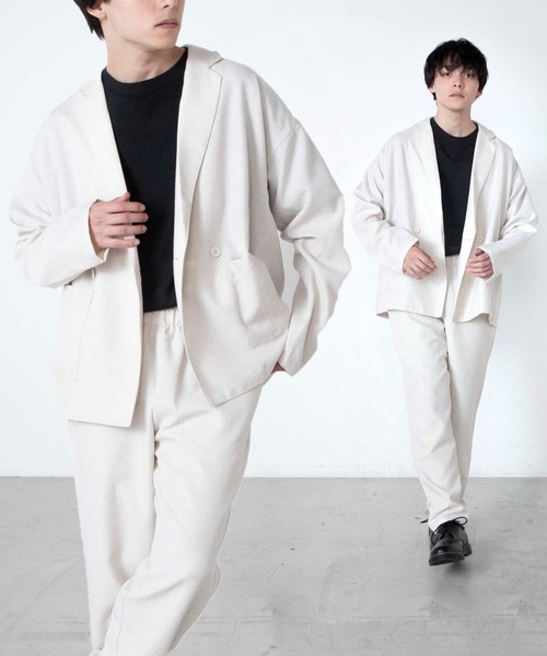 WEGO（ウィゴー）の「WEGO/リネンライクテーラードジャケット（テーラードジャケット・メンズ・ピンク/ブラック/ベージュ/ライトパープル・LARGE/MEDIUM）」の3枚目の写真