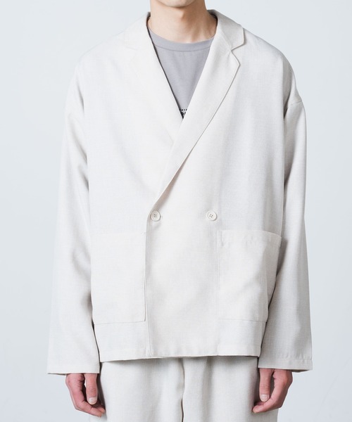 WEGO（ウィゴー）の「WEGO/リネンライクテーラードジャケット（テーラードジャケット・メンズ・ピンク/ブラック/ベージュ/ライトパープル・LARGE/MEDIUM）」の21枚目の写真