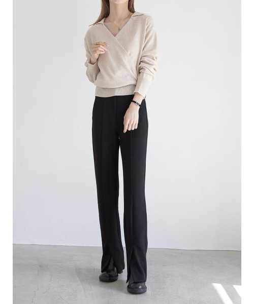 amel（エイメル）の「ストレッチスリットパンツ（その他パンツ・レディース・ブラック・S/M）」の4枚目の写真