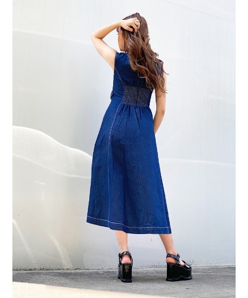 ENVYM（アンビー）の「デニムロングＯＰ（ワンピース・レディース・アイボリー/インディゴブルー・FREE）」の13枚目の写真