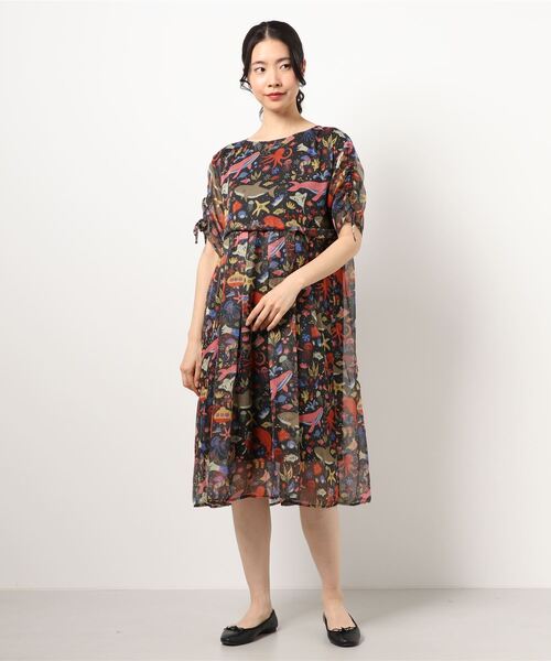 Scolar スカラー の 海柄シフォンワンピース ワンピース Wear