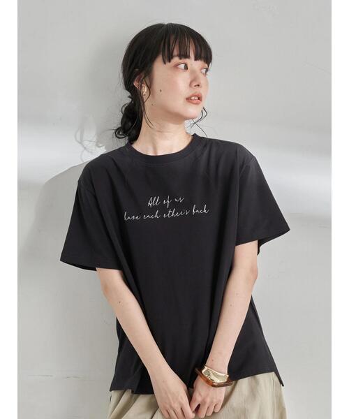 earth music&ecology（アースミュージックアンドエコロジー）の「Stay true to yourself BOX Tシャツ ＊（Tシャツ/カットソー・レディース・ブラック/サックスブルー/オフホワイト・FREE）」の5枚目の写真
