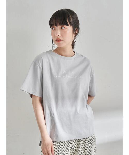 earth music&ecology（アースミュージックアンドエコロジー）の「Stay true to yourself BOX Tシャツ ＊（Tシャツ/カットソー・レディース・ブラック/サックスブルー/オフホワイト・FREE）」の4枚目の写真