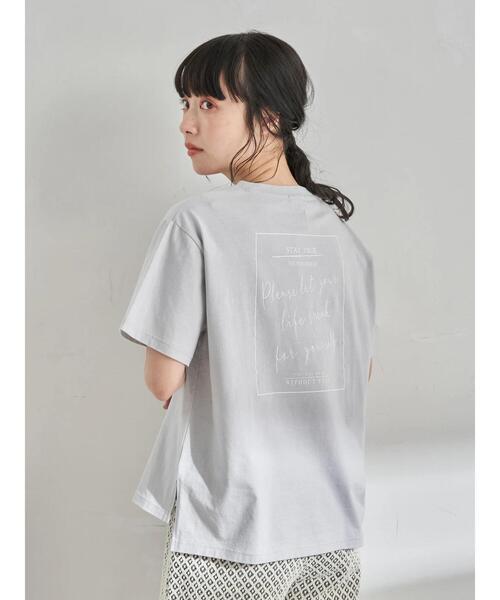 earth music&ecology（アースミュージックアンドエコロジー）の「Stay true to yourself BOX Tシャツ ＊（Tシャツ/カットソー・レディース・ブラック/サックスブルー/オフホワイト・FREE）」の11枚目の写真