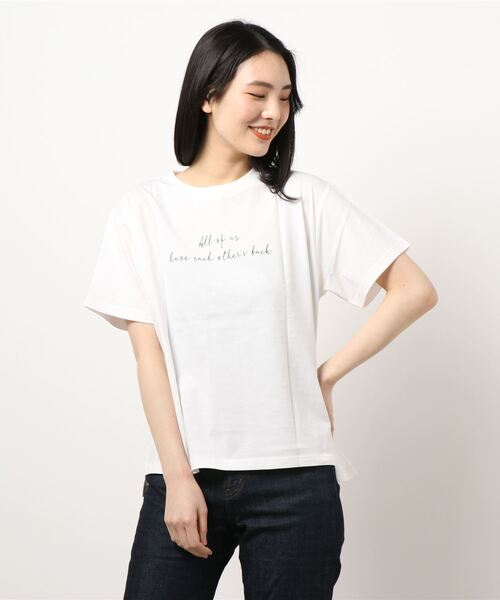earth music&ecology（アースミュージックアンドエコロジー）の「Stay true to yourself BOX Tシャツ ＊（Tシャツ/カットソー・レディース・ブラック/サックスブルー/オフホワイト・FREE）」の8枚目の写真